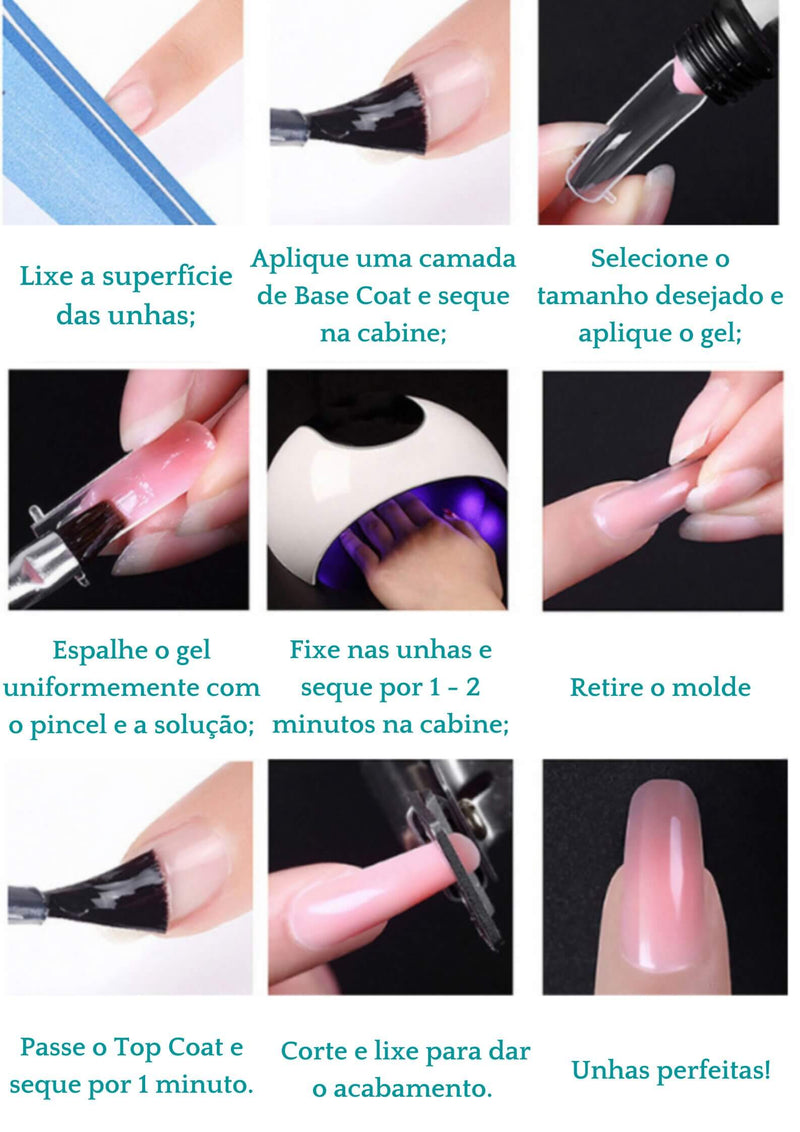 Kit Alongamento de Unhas Polygel + Cabine de Secagem GRÁTIS