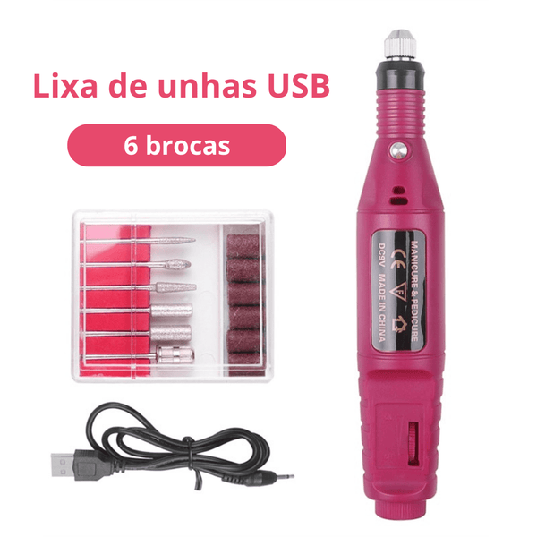 Lixa elétrica USB - 6 Brocas